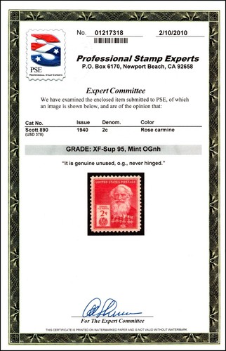 Scott 890 - 2 Cent Morse - postfrisch - PSE Zertifikat Klasse 95 - SCV - $ 12,00 - Bild 2 von 2