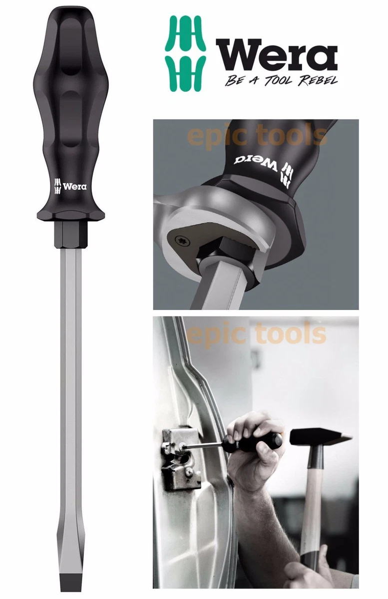 WERA Kraftform 932 ChiselDriver Hammer Thru 12mm x 200mm Slot Screwdriver 018272
