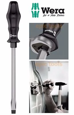 WERA Kraftform 932 ChiselDriver Hammer-Thru 12mm x 200mm Slot Screwdriver,018272