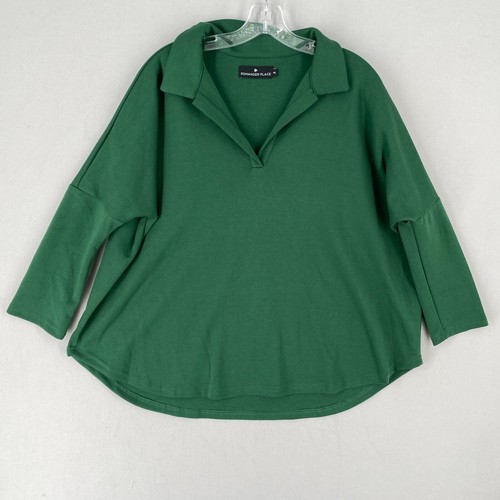 Tuckernuck Pomander Place Easy Polo in Jaguar Green Size M/L Overiszed
