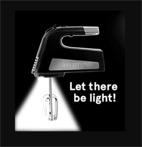 Gourmia Ghm2530 Illuminating Electric Hand Mixer With Speeds Turbo Mode