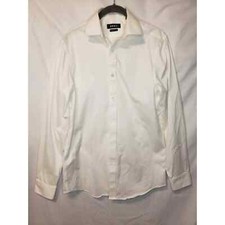 Men's white DKNY cotton 14 1/2 32/33 white button up. euc.