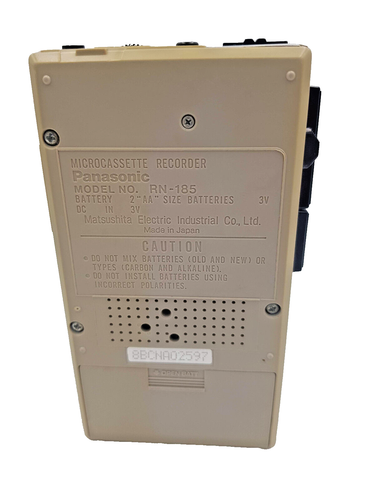 Panasonic RN-185 MicroCassette Grabadora de Voz Dictáfono Portátil Dictado De Colección - Imagen 4 de 24