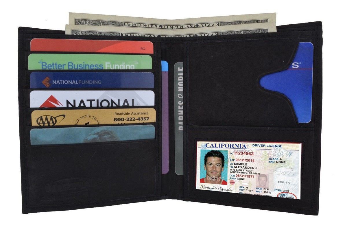 Portafoglio Da Uomo In Vera Pelle Con Blocco Rfid Portafoglio A Tre - Foto 5