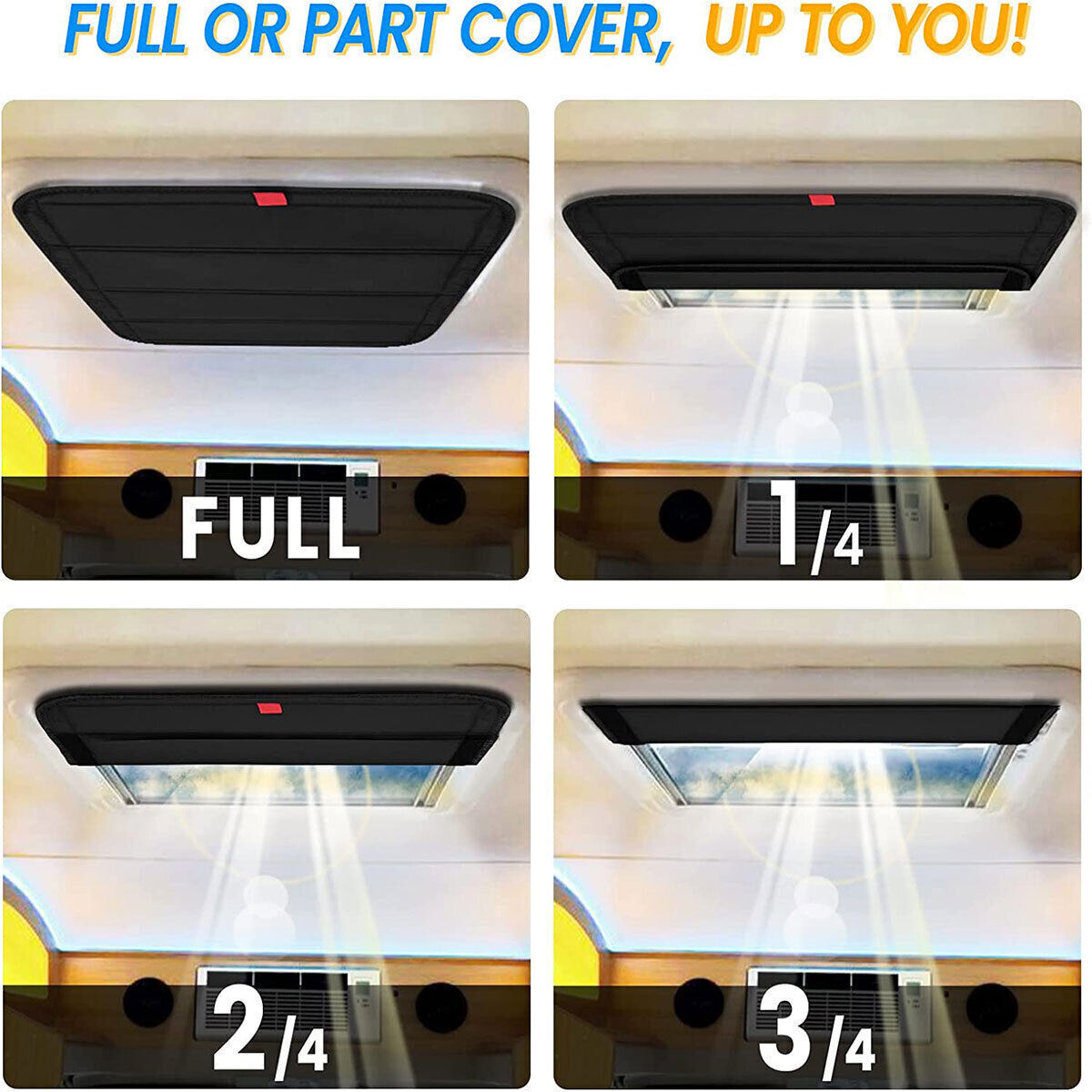 RV Window Shade Skylight Cover Shade Foldable RV Vent Sun