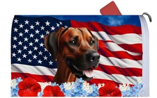Rhodesian Ridgeback Patriotic Mail Box Cover