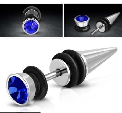 Edelstahl Piercing Fake Expander G-1.2mm Ohr Zirkonia Stainless steel y-qpc351