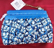 VERA BRADLEY Twice as Nice Cosmetic Clutch Blue Lagoon NWT