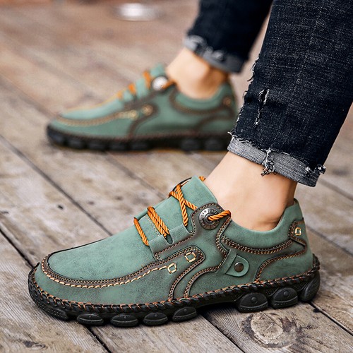 Echtes Leder Herren Handgefertigte Loafer Mokassin Schuhe Freizeitschuhe Sneaker - Bild 10 von 16