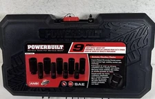Powerbuilt Deep Impact Socket Set 3/8” Drive SAE 9 Pc 6pt w/case NOS