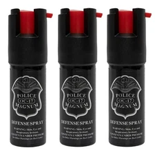3 Police Magnum pepper spray .50oz unit safety lock personal defense protection