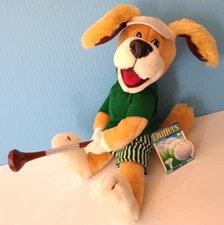 Vintage Duffers 13in bendable plush golf dog stuffed animal 24 k Company