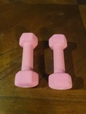 Barbell Neoprene Coated Dumbbell Set, Pink - 3lbs