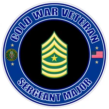 Cold War Veteran Sergeant Major Bumper Sticker Military Vinyl Soldier Decal 5"