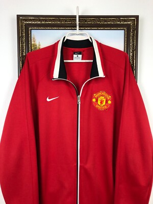Manchester United Nike Football Jacket Soccer Track Top Mens Red