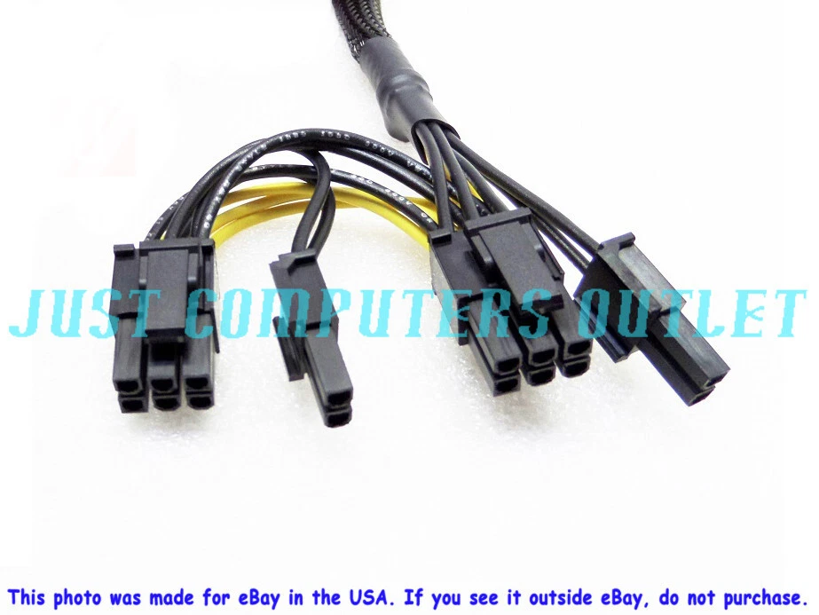 🔥 12" Supermicro CBL-PWEX-0582 8-Pin To Two (6+2) Pin 12V GPU Power Cable - Image 2 of 4