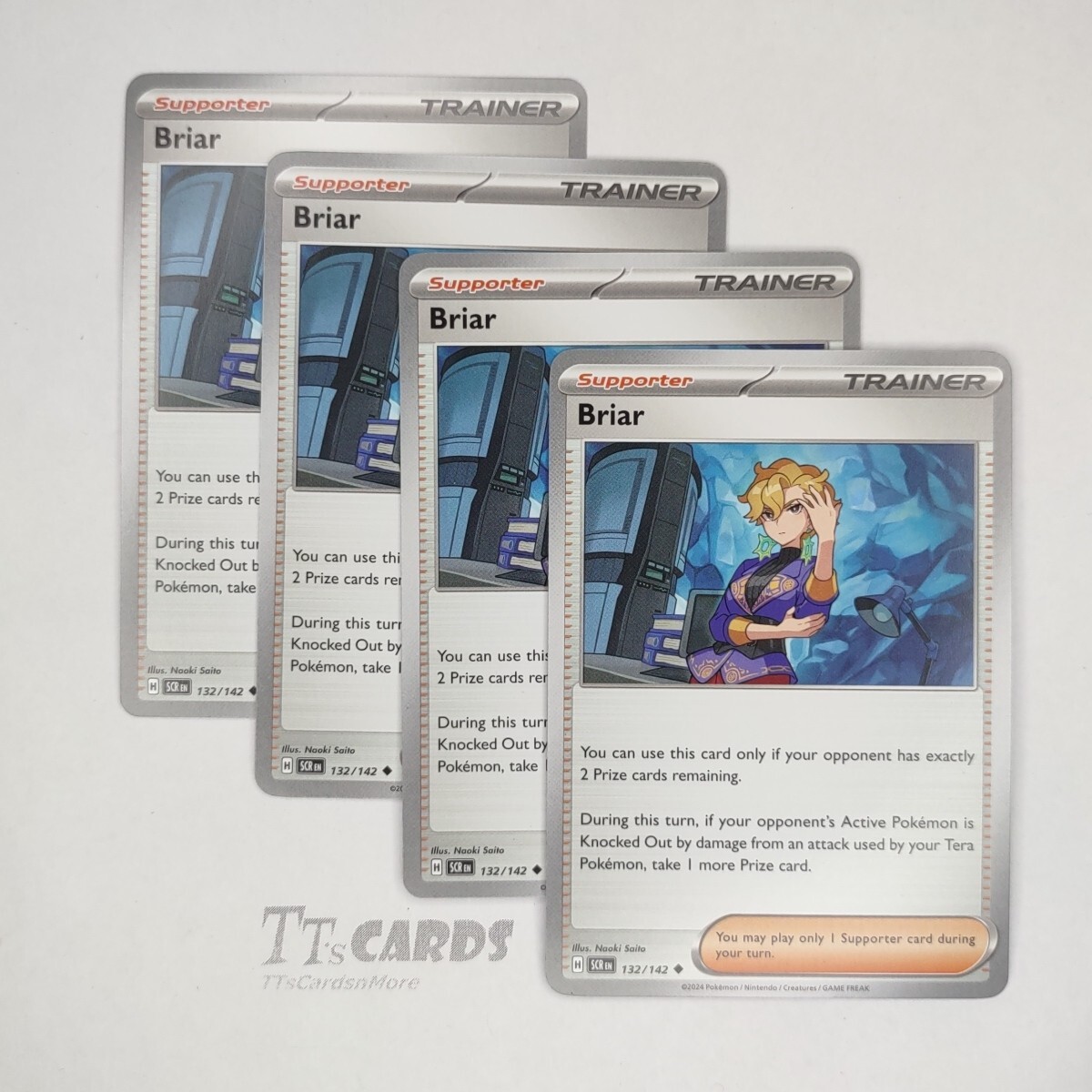 Briar 132/142 x4 Playset 4x - Pokemon S&V Stellar Crown SCR - 4 Card Set