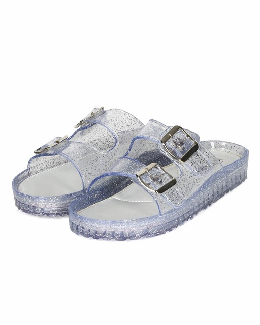 clear glitter jelly slides