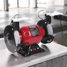 2.1-Amp Corded 6" Bench Grinder 3,560 RPM Single Speed Bench Grinding Tool LED