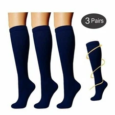 3Pair Diabetic Compression Socks for Men & Women Relieve Varicose Vein Pregnancy