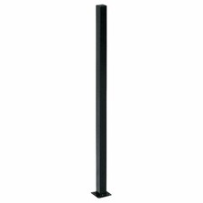 2 in. x 2 in. x 3 ft. Black Metal Fence Post with Flange and Post Cap FP236PUS