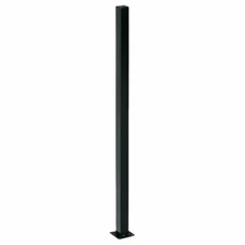 2 in. x 2 in. x 3 ft. Black Metal Fence Post with Flange and Post Cap FP236PUS