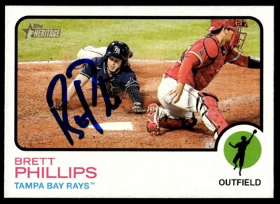 2022 Topps Heritage Baseball Brett Phillips Auto Tampa Bay Rays #28 Signed