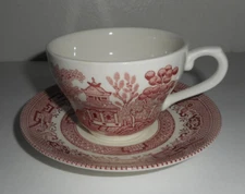 New Royal Wessex Willow Rosa Pink Cup & Saucer Set Dish Plate Made in England