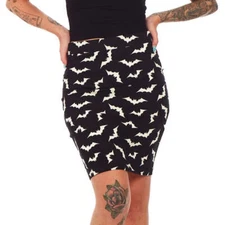 Sourpuss Luna Bats MIDI Skirt Womens Alternative Clothing