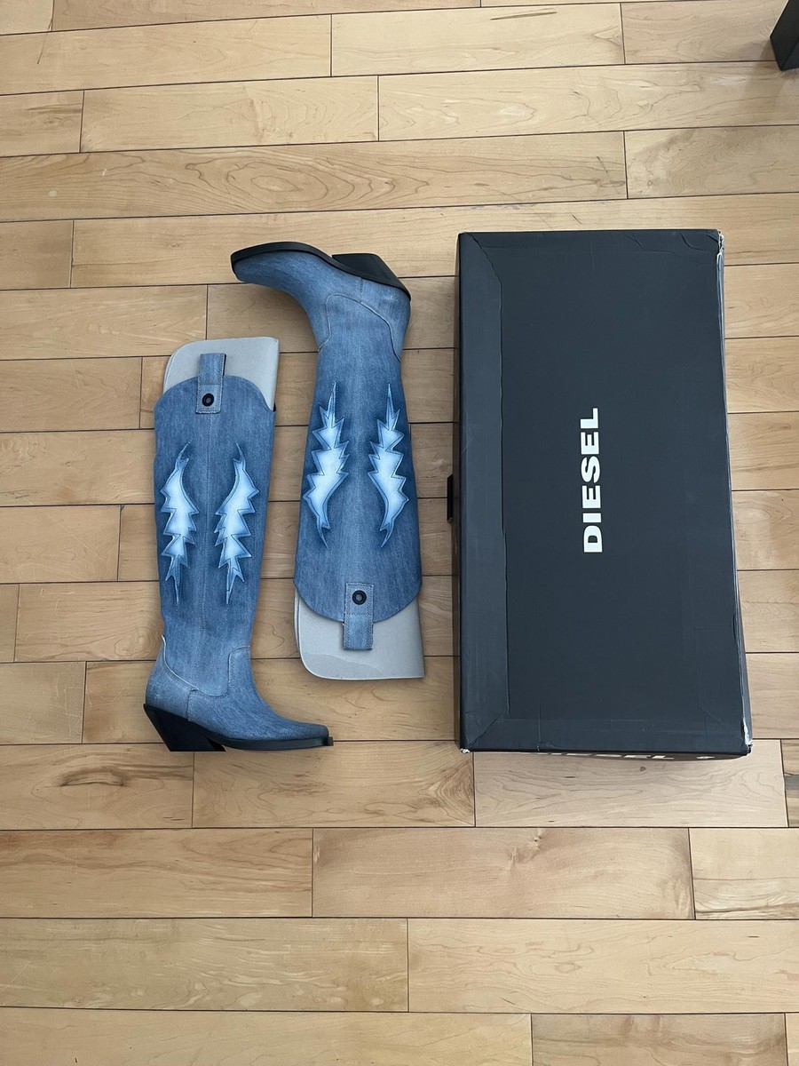 NWB Diesel Denim Cowboy Boots - Main Image
