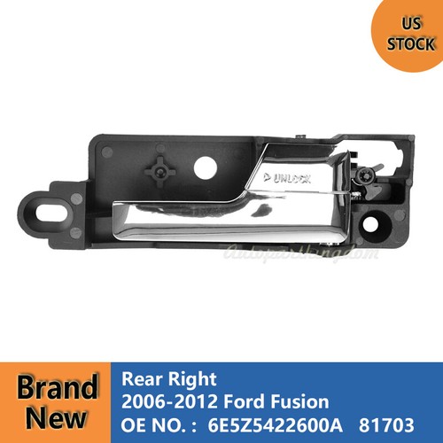 Front Passenger Interior Door Handle - Chrome & Black - Fits 2006-2012 Ford Fusion, Mercury Milan