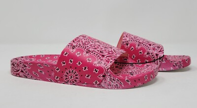 Steve Madden Sofi Pink Multi Paisley Printed Slide Sandals Size