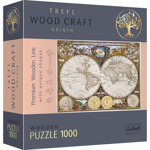 Trefl Wood Craft Puzzle in legno 1000 pezzi - Mappa del mondo antico - Foto 9 di 10