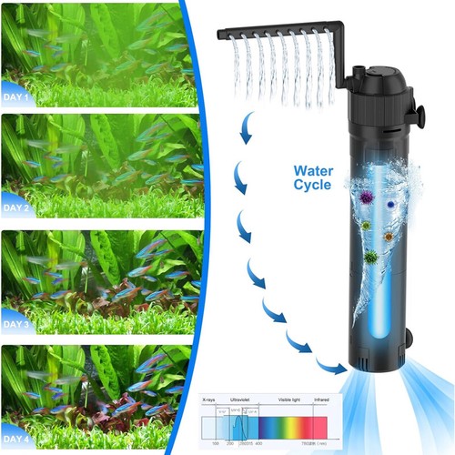 5-in-1 Internal Aquarium Fish Tank Filter Submersible Water Pump 800L/H Oxygen - Picture 7 of 16