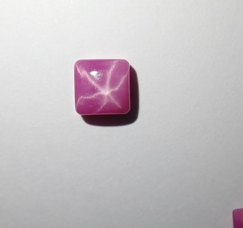 Opaque Star Ruby Square 5x5 mm Cabochon sharp cornered Lab-created 2 pcs Lot - Picture 2 of 12