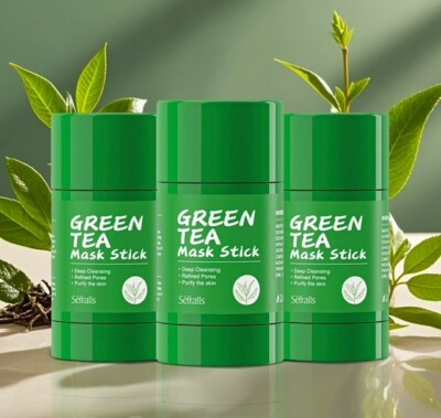 #ad 3PCS Green Tea Mask Stick Facial Cleansing Oil Acne Blackhead Control Deep Clean $8.99