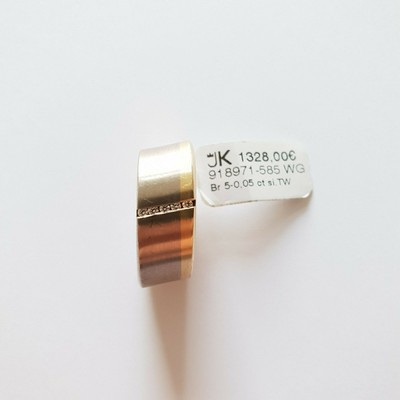 585 Gold Ring with 5 Brilliants 0.05ct. Si/TW size 54 made in Germany