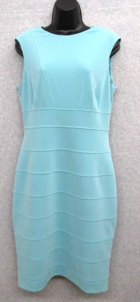 Antonio Melani Dress Womens 8 Blue Sleeveless Sheath Dress Round Neck - Image 2 of 4