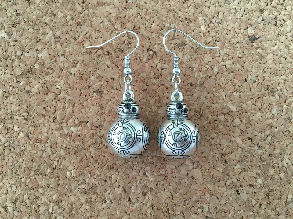 Star Wars BB-8 Droid Charm Dangle Earrings W/Gift Box US Seller - Image 3 of 4