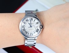 Cartier Ballon Bleu Roman Numeral 42mm Date Automatic Stainless Steel Watch 3001 4