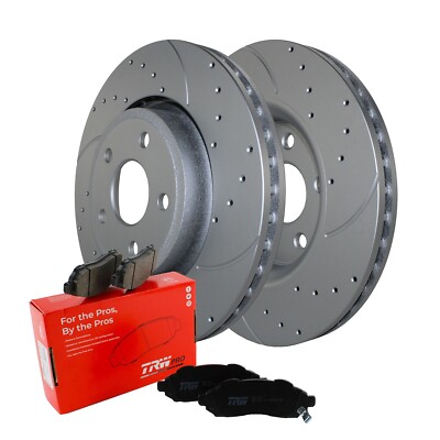 Front Brake Kit Drilled 350mm Rotors TRW Ceramic Pads For Durango Grand Cherokee