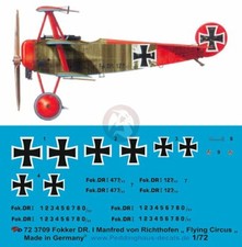 Peddinghaus 1/72 Fokker Dr.I Markings Manfred von Richthofen Jasta 11/JG I 3709