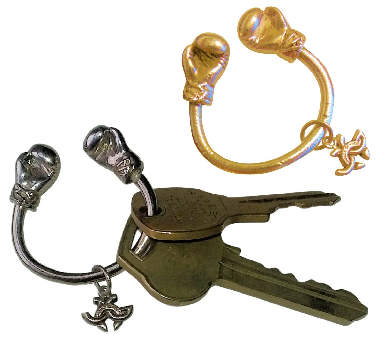 NEW Boxing Glove Key Ring-Sterling Silver-Stay in the game (life) never ...