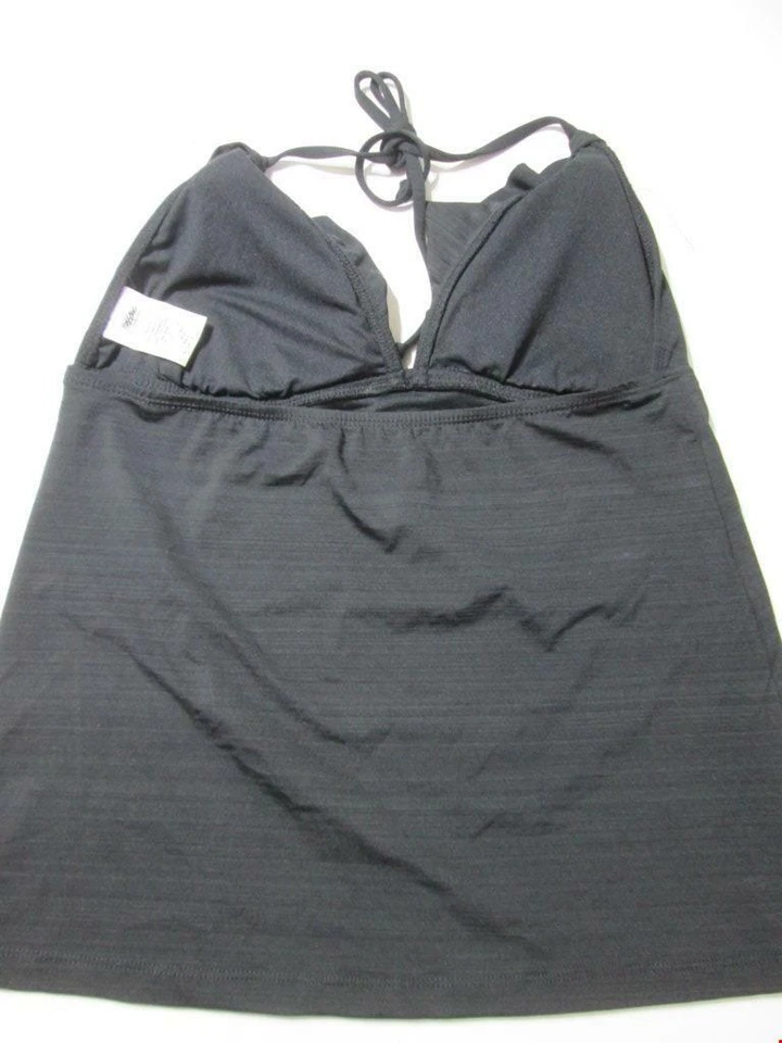 Mossimo Mujer Talla S Tankini Negro Forrado Tazas Halter Volantes Ropa de Playa Traje de Baño Foto 2 de 4