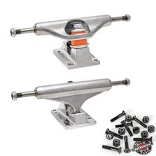 Independent Skateboard Trucks Stage 11 Silver 129 (7.6") Pair + 1" Indy Hardware