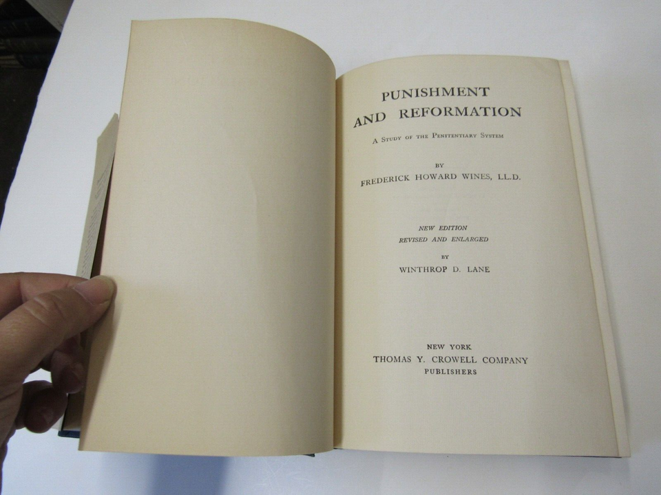 1923 Punishment and Reformation Study Penitentiary System by Wines eBay