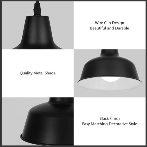 Black Industrial Pendant Lights Vintage Farmhouse Metal Hanging Ceiling Light... - Picture 3 of 9