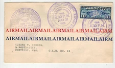 1926 WORDEN 1ST FLIGHT 12N-3A DUAL CACHET COLORADO SPRINGS TO CHEYENNE WYOMING