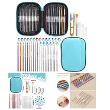 Beginner's 54-Piece Crochet Kit with Knitting Markers and Tool Storage Solution