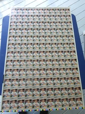 1989 Fleer Full Uncut Sheet of Billy Ripken Cards, 132 Block Cards